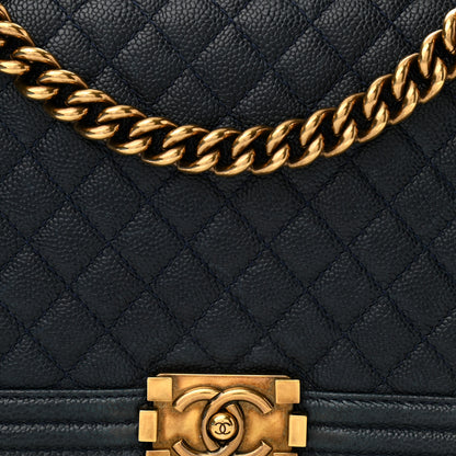Chanel Pearly Caviar Quilted New Medium Boy Flap Navy 11 of 12