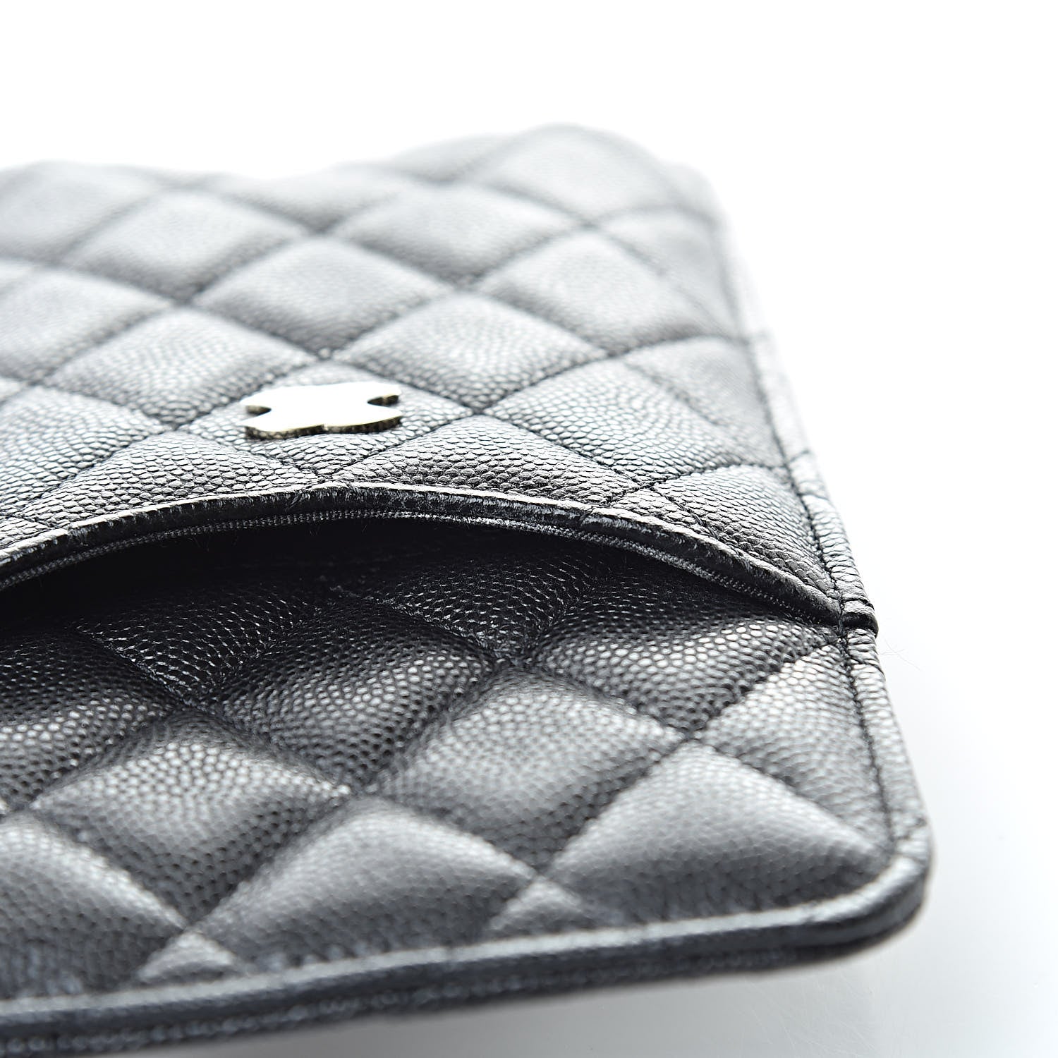 Chanel Caviar Quilted Classic Flat Wallet Pouch Black 8 of 9