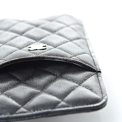 Chanel Caviar Quilted Classic Flat Wallet Pouch Black 8 of 9