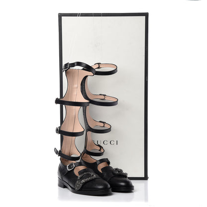 Gucci Calfskin Queercore Brogue Knee High Boots 37.5 Black 9 of 9