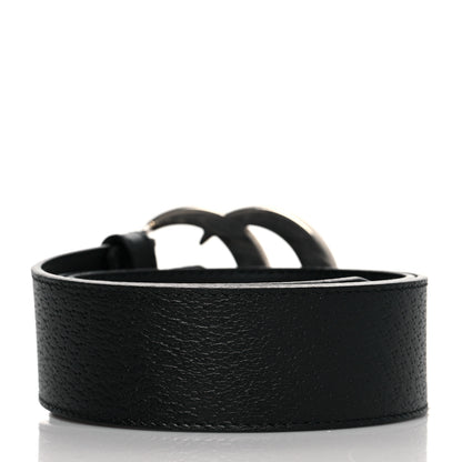 Gucci Textured Dollar Calfskin Nickel Double G 40mm Belt 70 28 Black 2 of 6