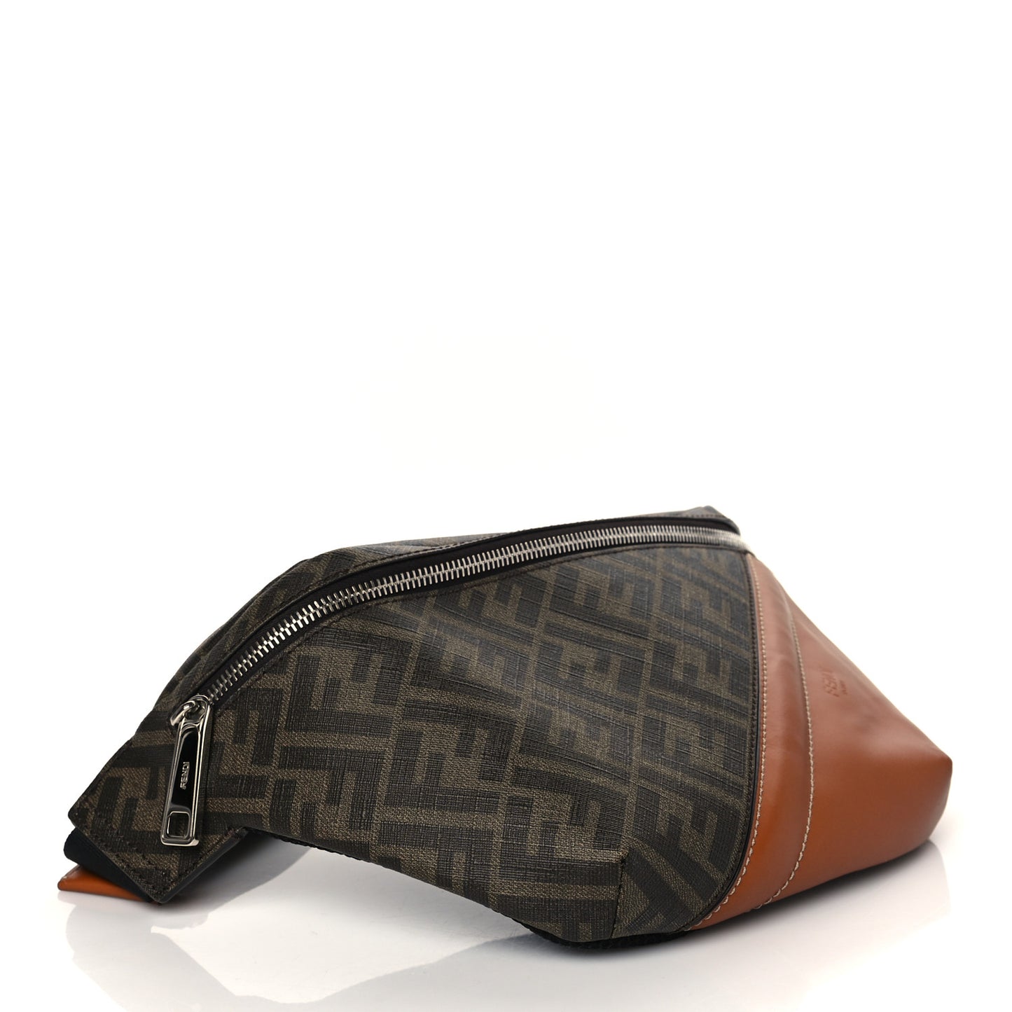 Glazed Fabric Vitello King FF 1974 Diagonal Belt Bag Tobacco Moro Cuoio