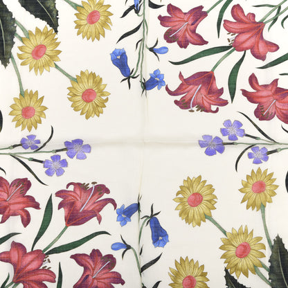 Gucci Silk Twill New Flora Square Scarf Ivory 4 of 6