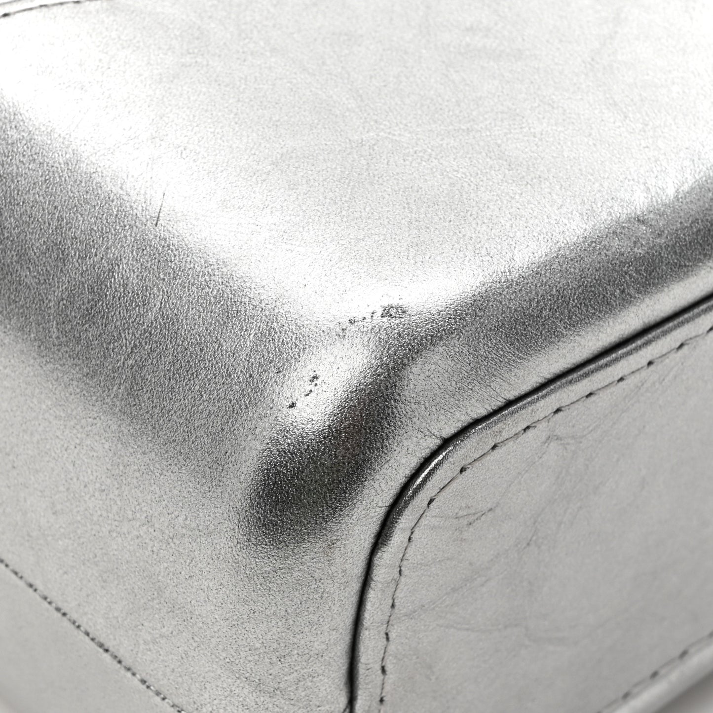 Metallic Aged Calfskin Quilted Medium Gabrielle Hobo Silver