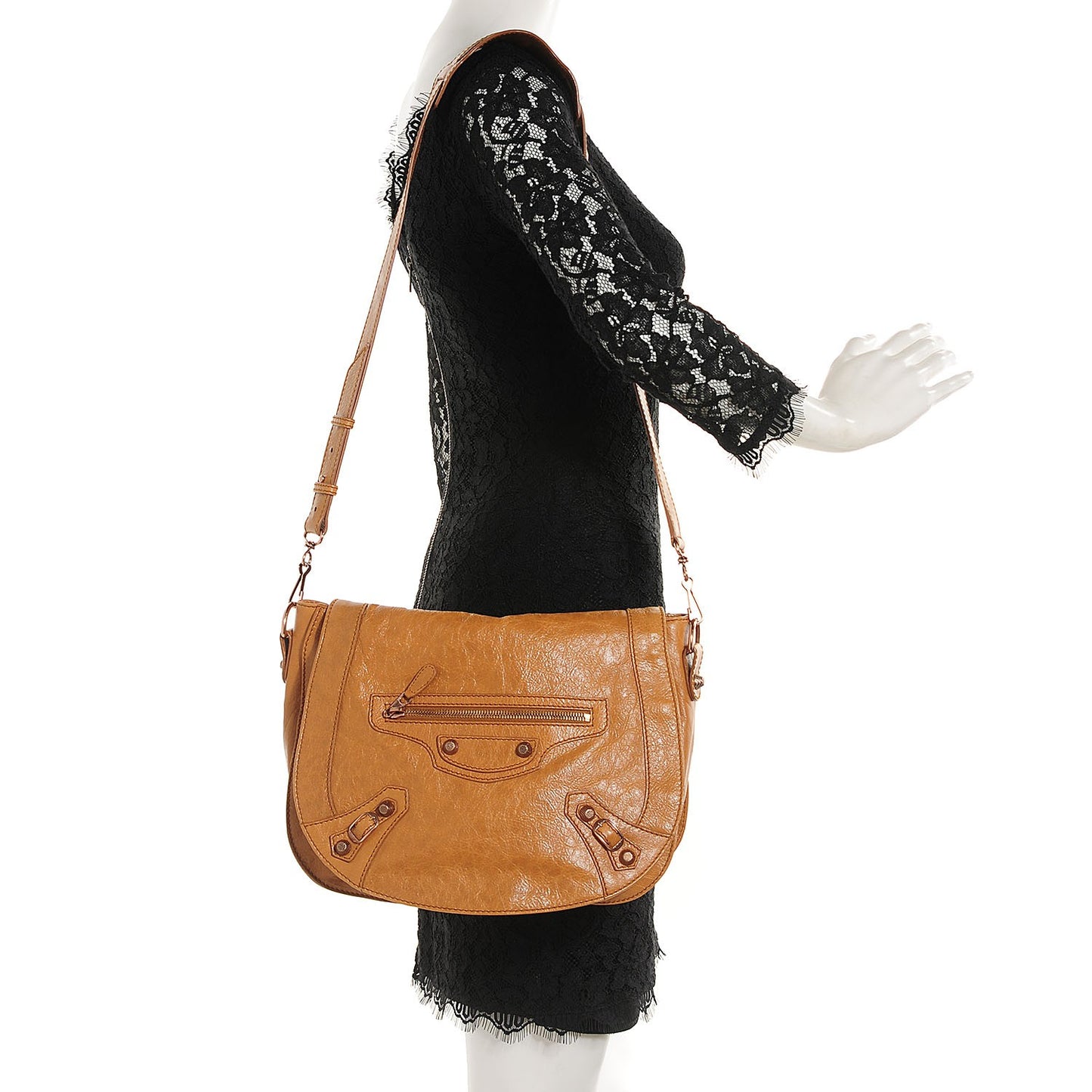 Agneau Giant 12 Rose Gold Hardware Neo Folk Messenger Cumin