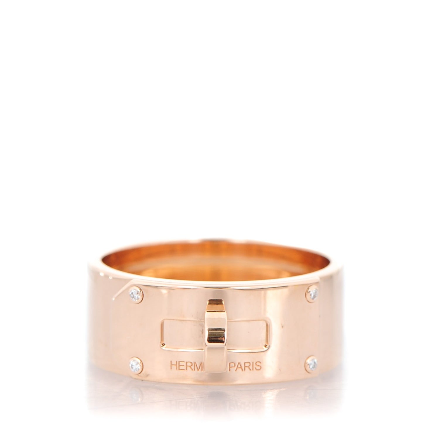 18K Rose Gold Diamond GM Kelly Ring 56 7.5