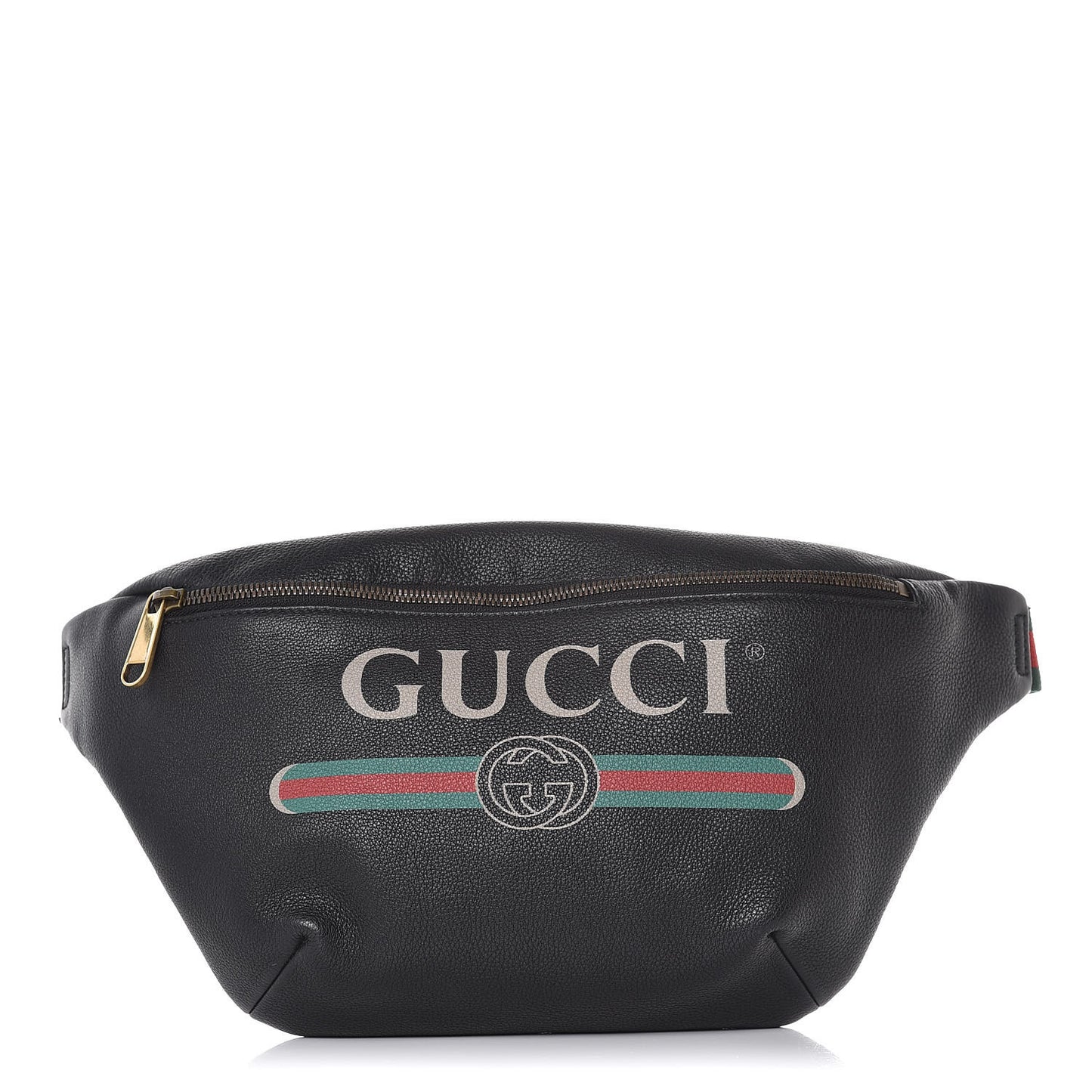 Grained Calfskin Logo Belt Bag Black