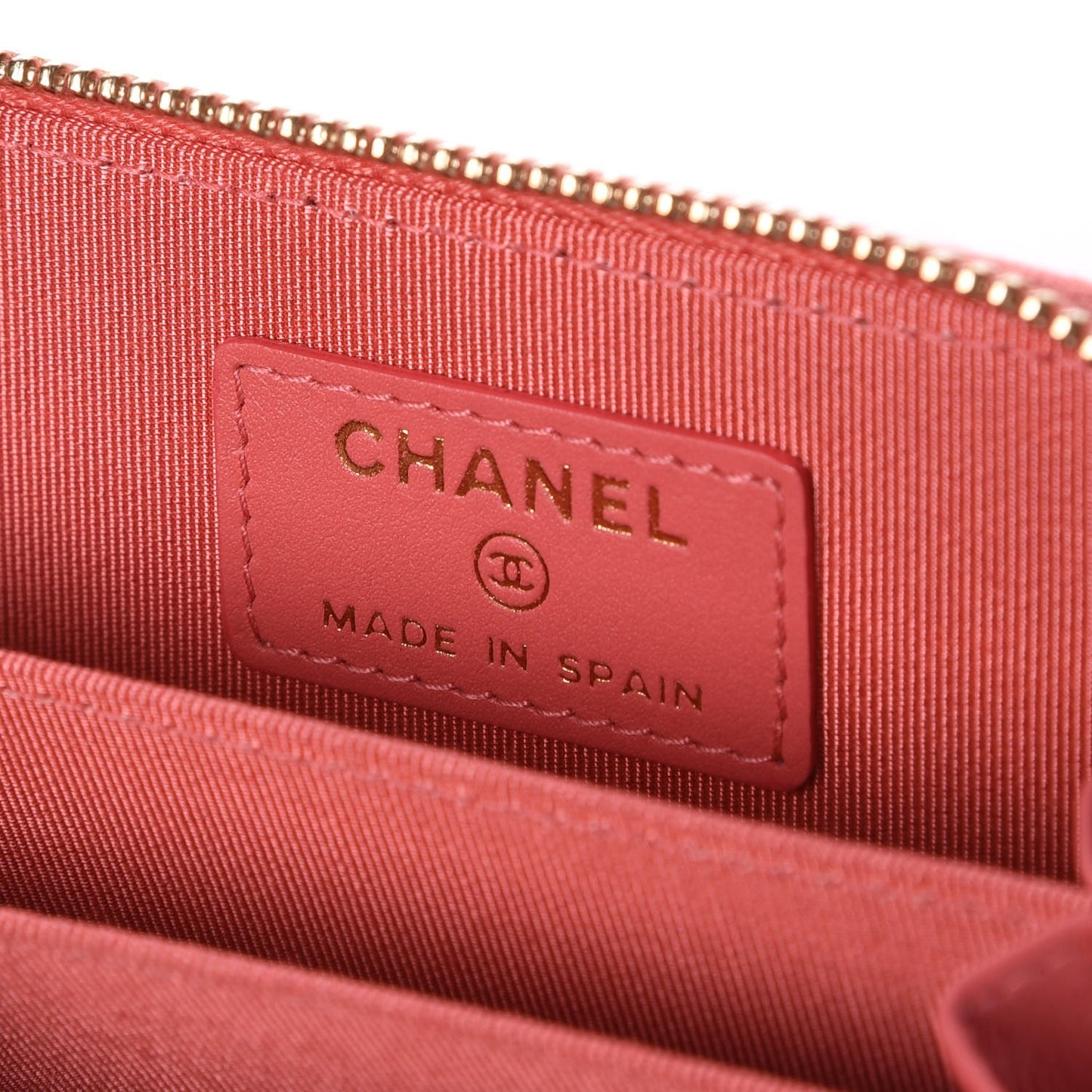 Caviar Quilted Zip Coin Purse Pink