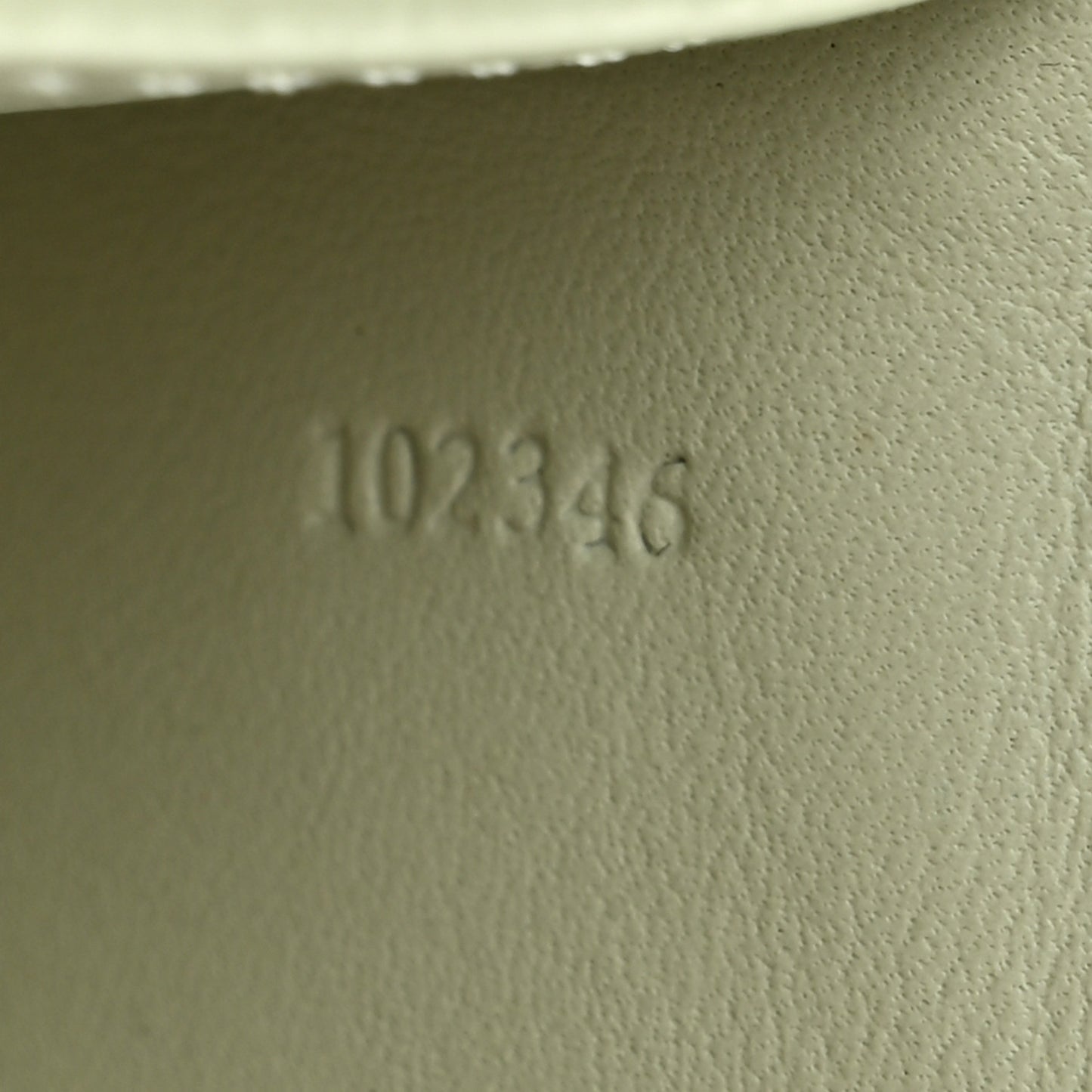 Pebble Grain Calfskin Anagram Small Vertical Wallet Green