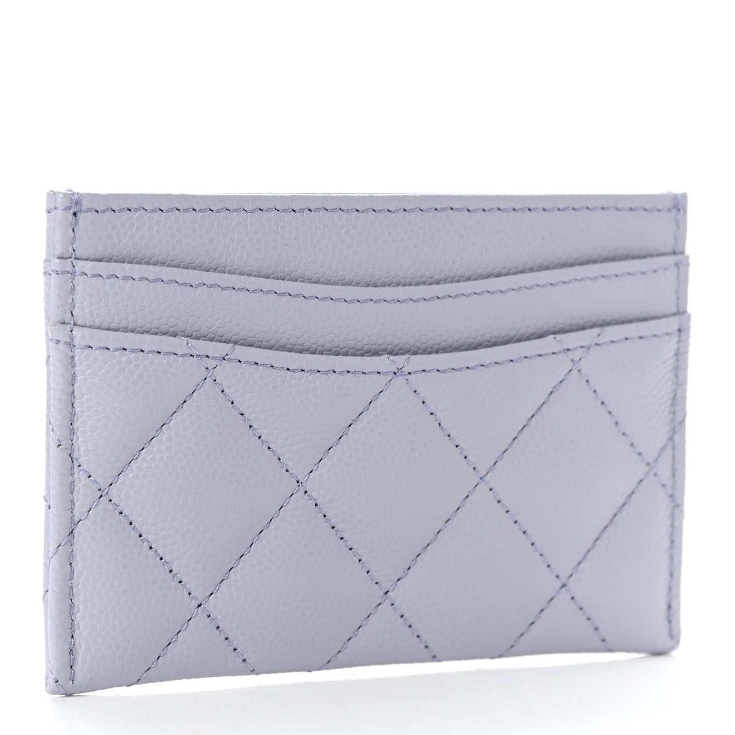 Caviar Quilted Card Holder Light Purple