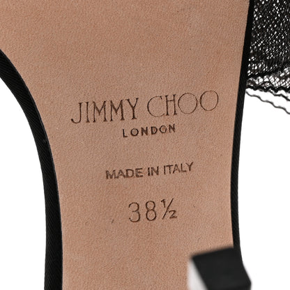 Jimmy Choo Grosgrain Aveline Bow 100 Sandals 38.5 Black 6 of 11