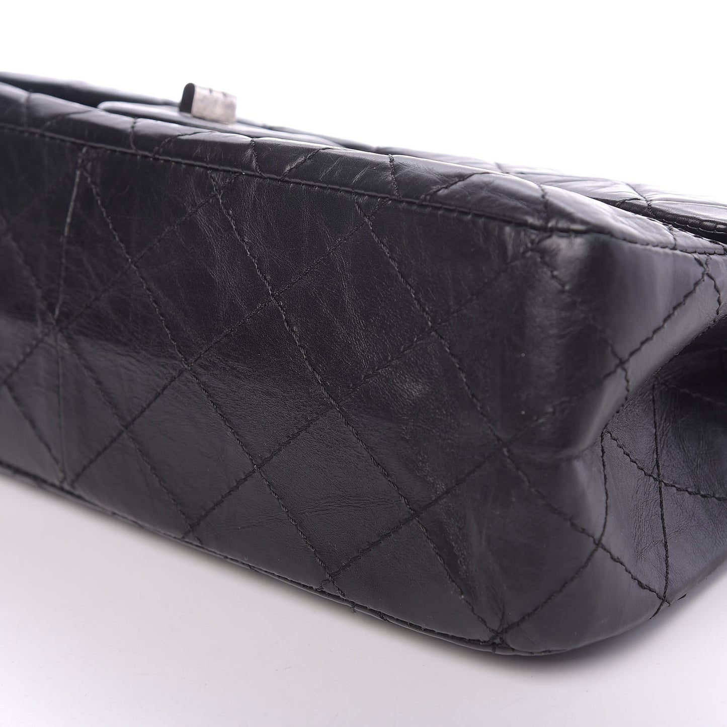 Aged Calfskin Quilted 2.55 Reissue 227 Flap Black