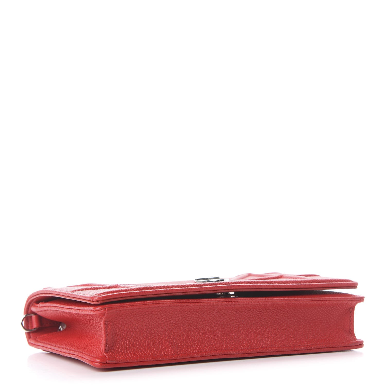 Christian Dior Grained Calfskin Diorama Wallet on Chain Pouch Rouge Vif 4 of 14