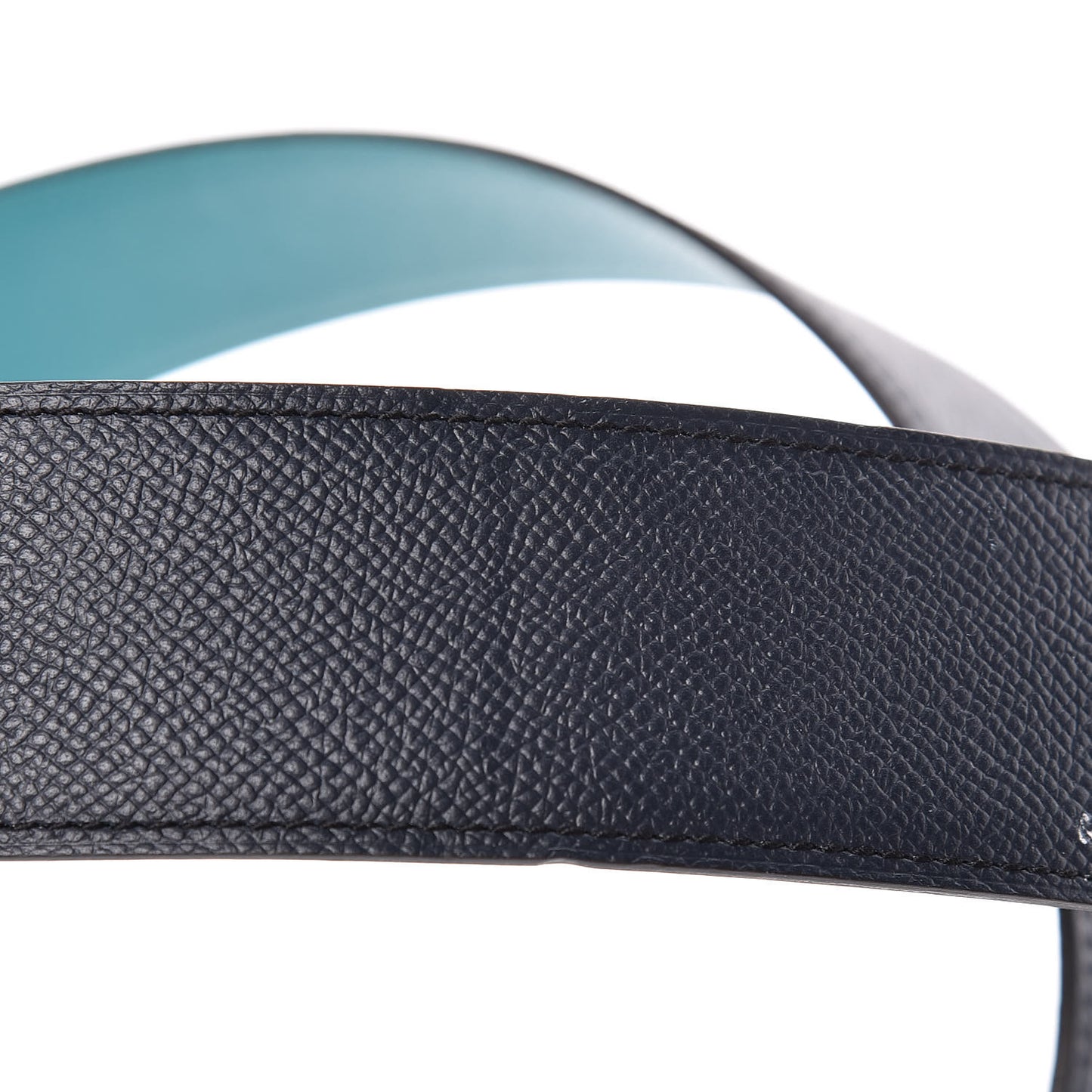 Epsom 42mm Constance H Belt 100 Bleu Paon Bleu Obscur