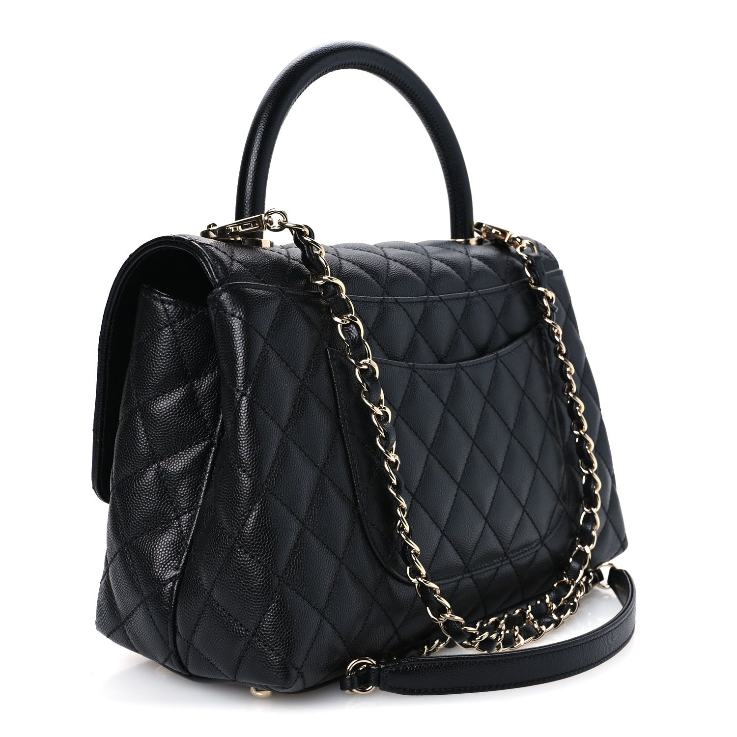 Chanel Caviar Quilted Small Coco Handle Flap Black 3 of 11
