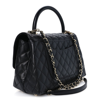 Chanel Caviar Quilted Small Coco Handle Flap Black 3 of 11
