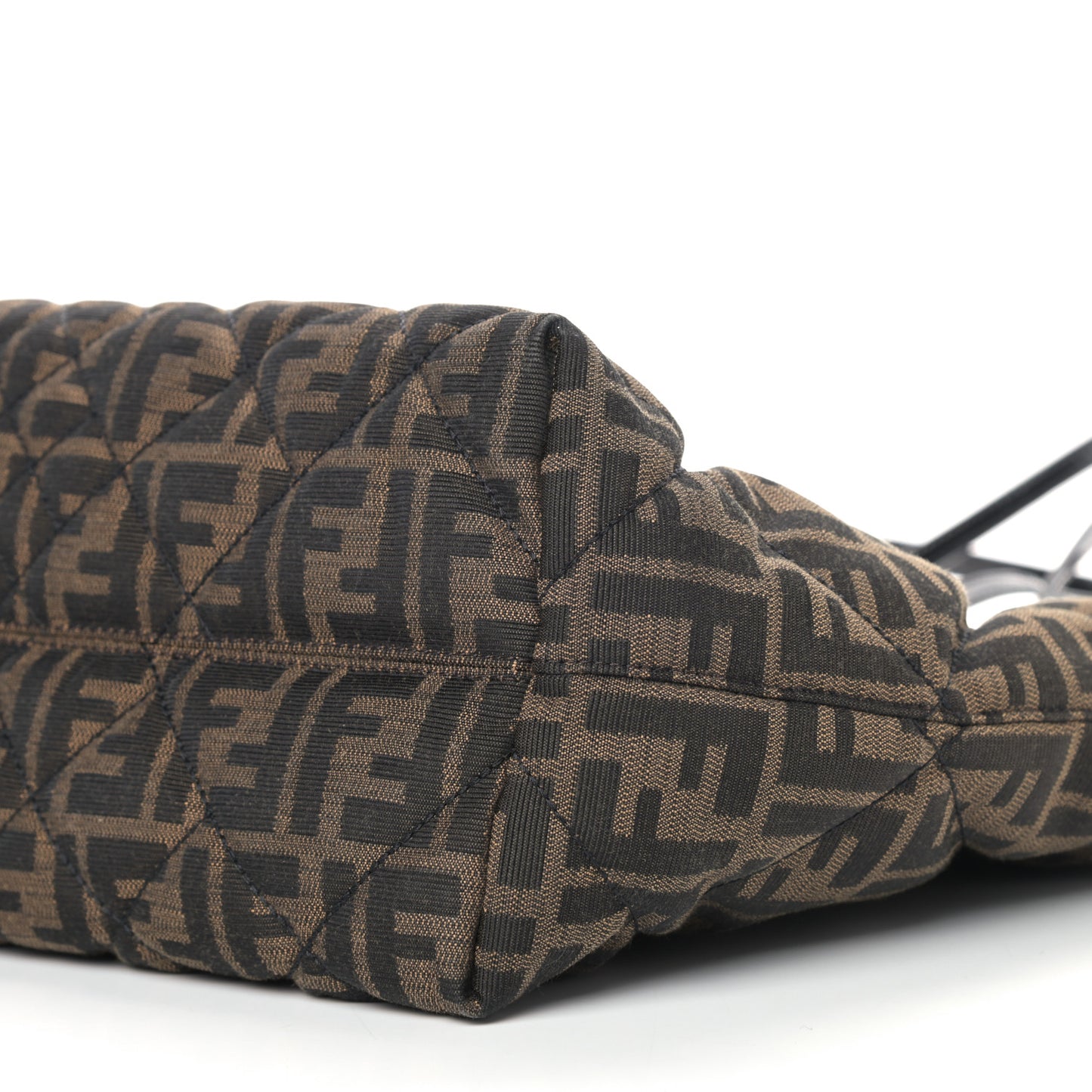 Zucca Quilted Medium Roll Tote Tobacco Black