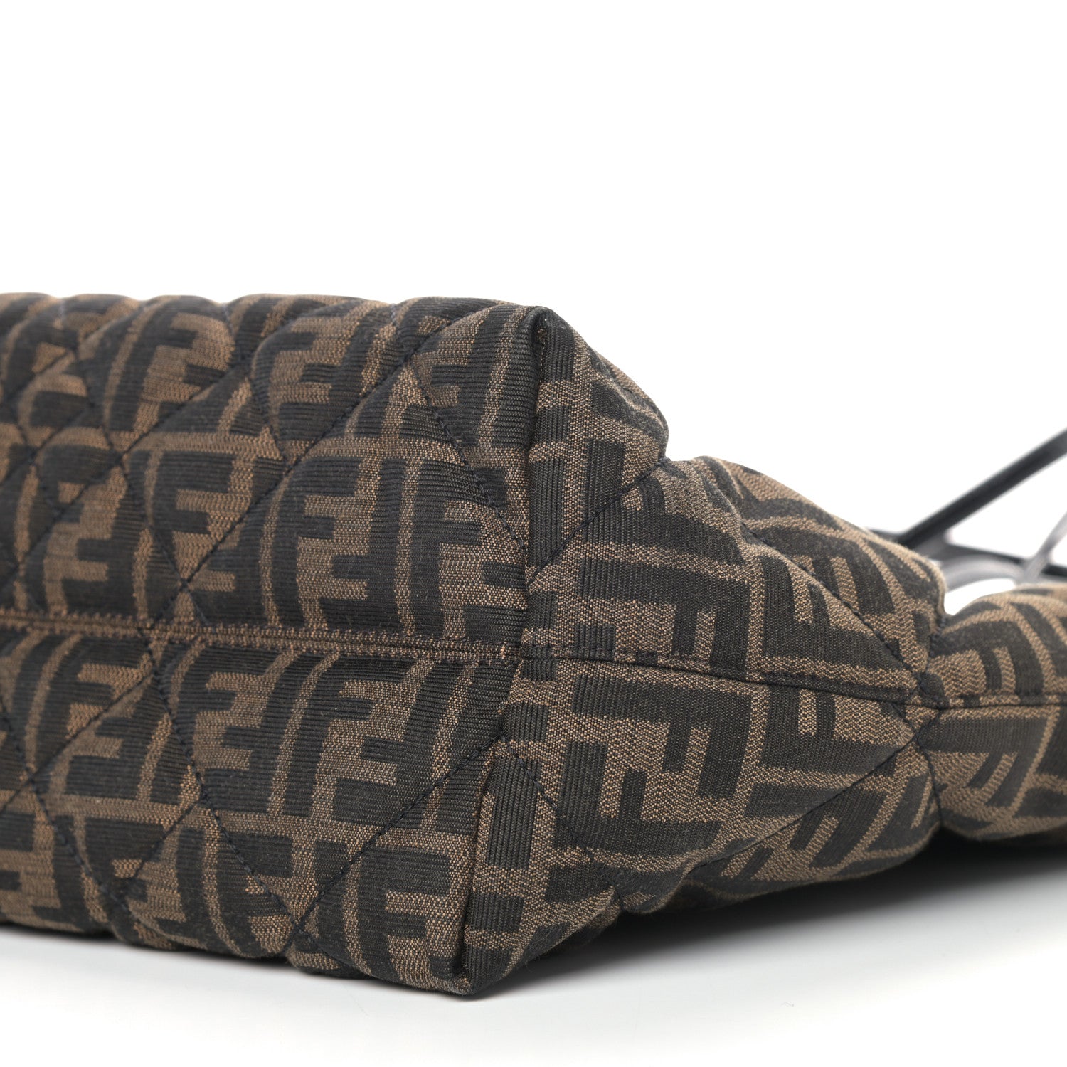 Fendi Zucca Quilted Medium Roll Tote Tobacco Black 6 of 9