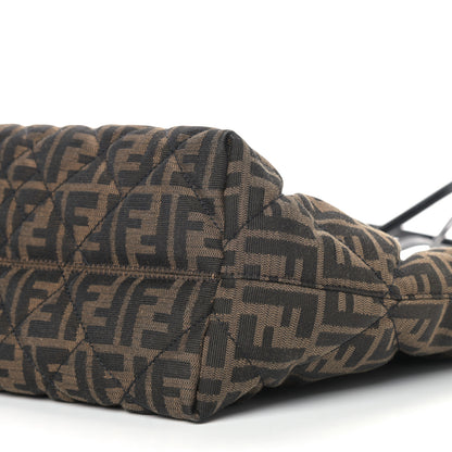 Fendi Zucca Quilted Medium Roll Tote Tobacco Black 6 of 9