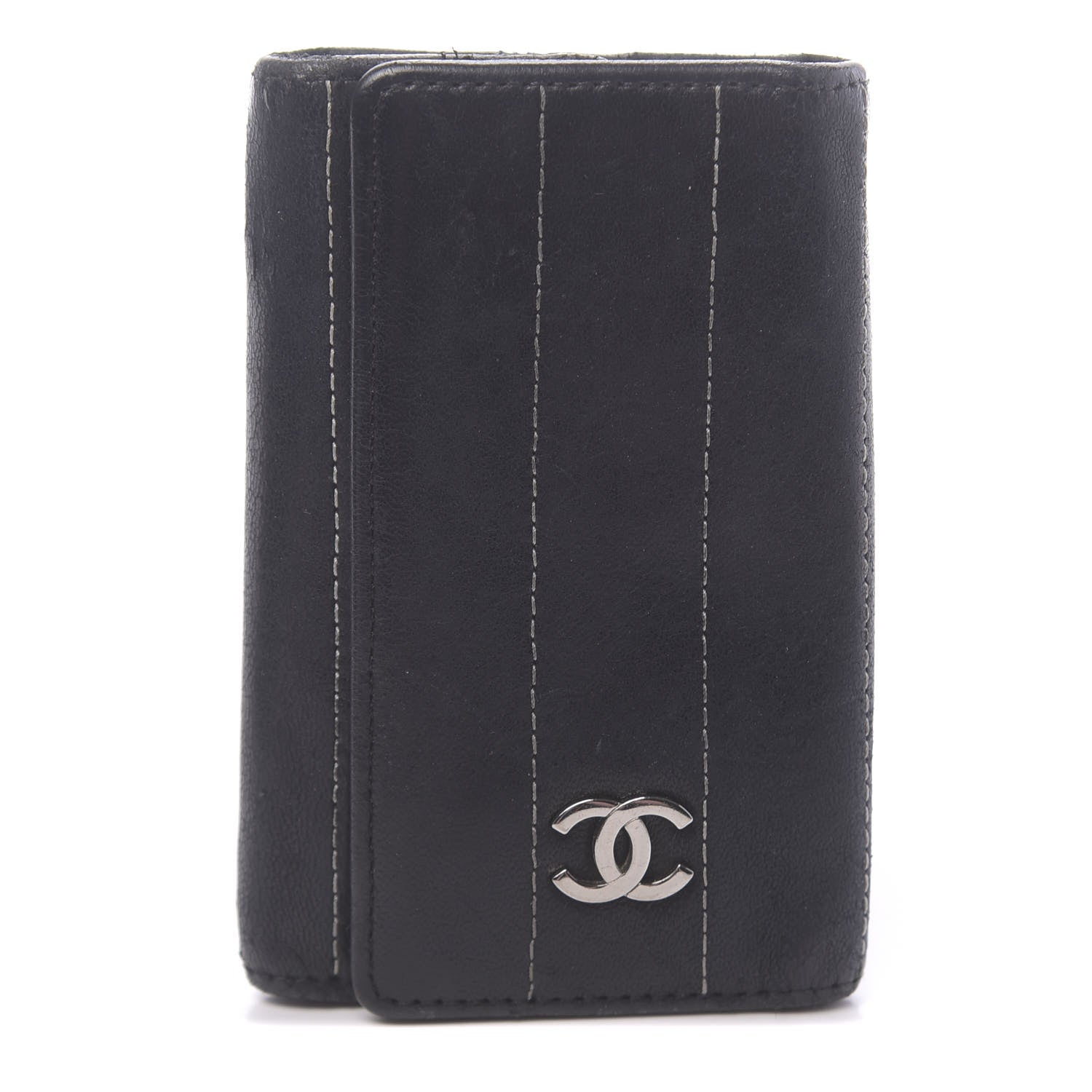Chanel Lambskin Vertical Quilted 6 Key Holder Black 1 of 13