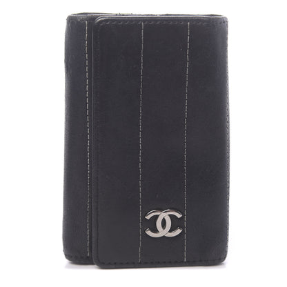 Chanel Lambskin Vertical Quilted 6 Key Holder Black 1 of 13