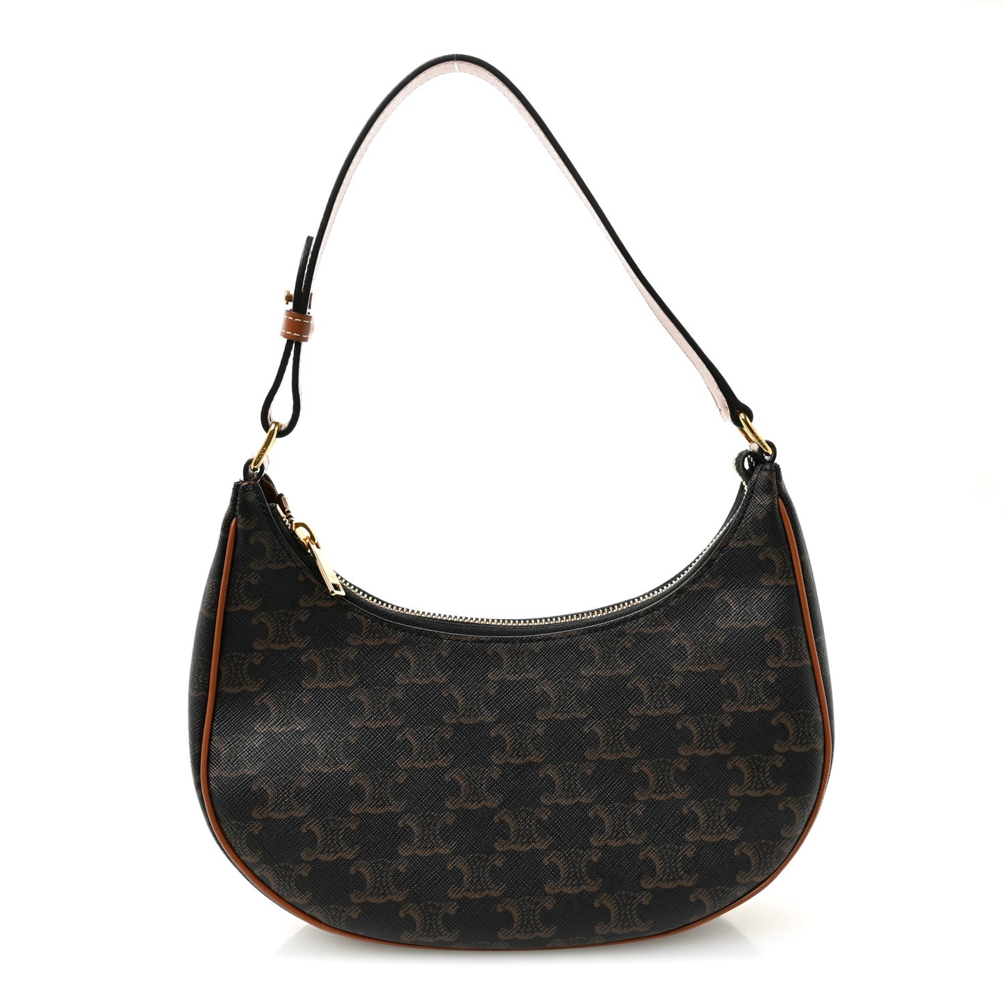 Triomphe Canvas Calfskin Ava Shoulder Bag Tan