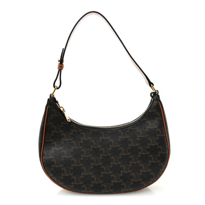Celine Triomphe Canvas Calfskin Ava Shoulder Bag Tan 1 of 9