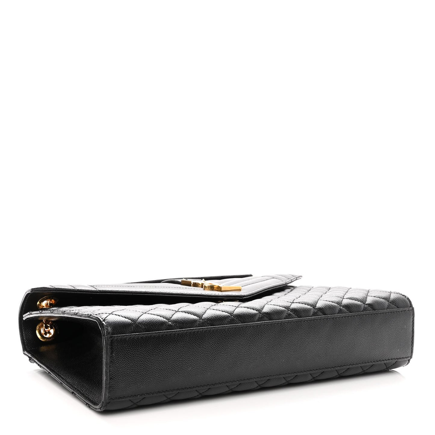 Grain De Poudre Textured Mixed Matelasse Large Triquilt Monogram Satchel Black