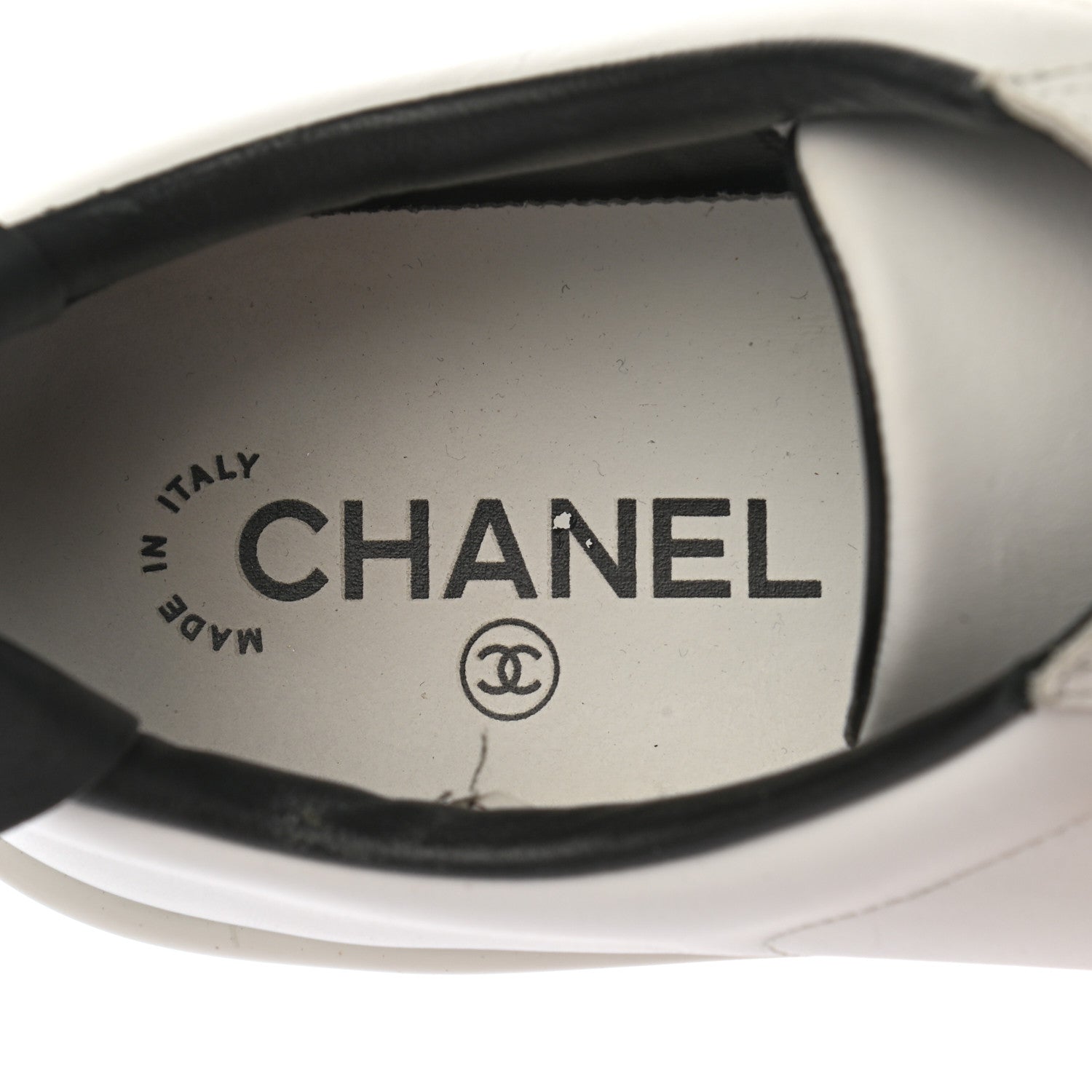 Chanel Calfskin CC Womens Sneakers 41.5 White 6 of 9