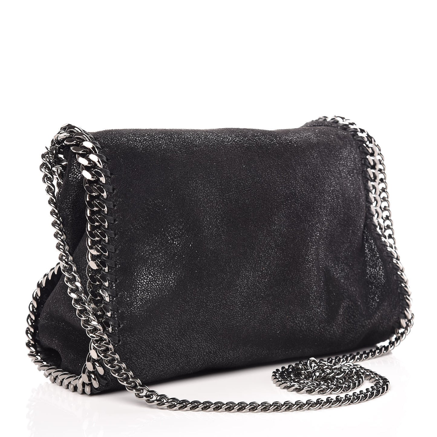 Shaggy Deer Mini Falabella Fold Over Tote Black