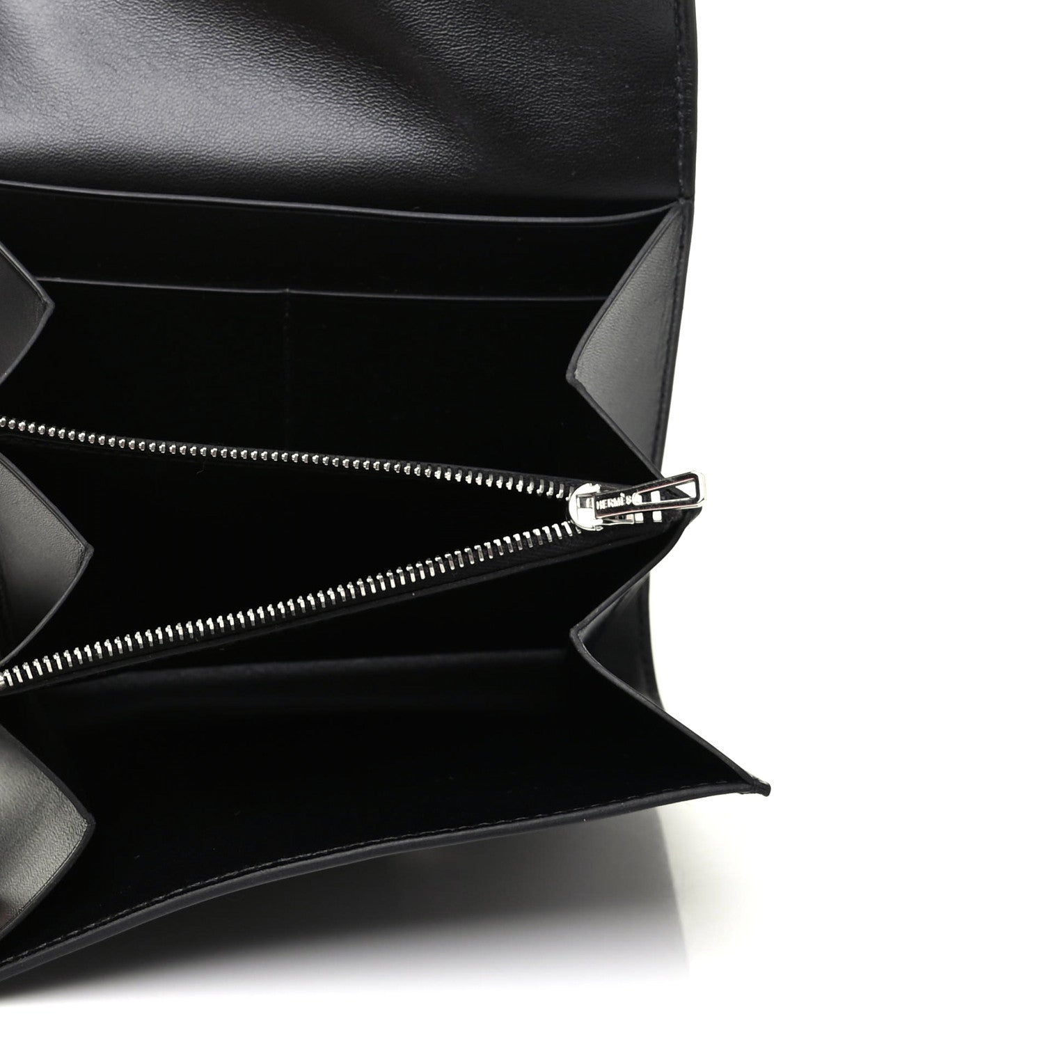 Hermes Allegro Constance Compact Passant Glow Wallet Black White 5 of 8
