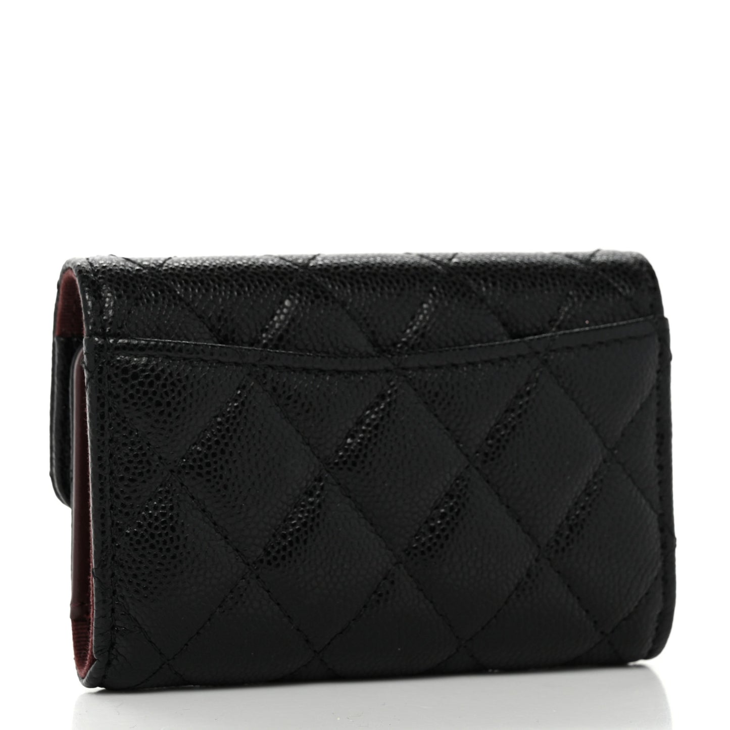 Caviar Quilted Classic 4 Key Holder Wallet Black