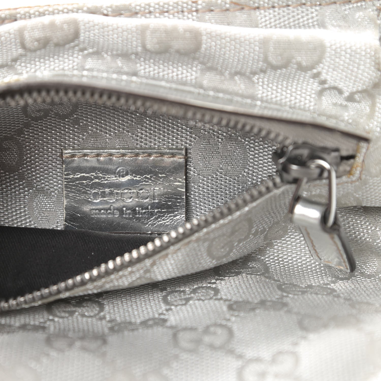 Gucci GG Monogram Web Double Pocket Belt Bag Silver 8 of 17