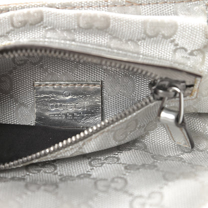 Gucci GG Monogram Web Double Pocket Belt Bag Silver 8 of 17