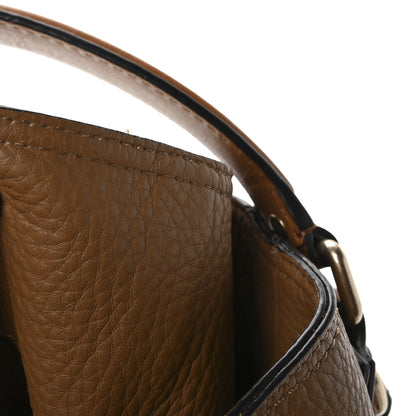 Burberry Grainy Calfskin Canvas Mega Check Medium Ashby Tassel Hobo Saddle Brown 12 of 14