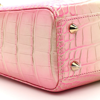 Christian Dior Metallic Alligator Gradient Small Lady Dior Pink 9 of 10