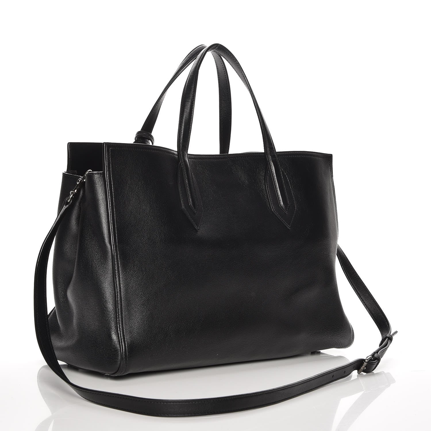 Saint Laurent Calfskin Medium Amber Tote Black 4 of 5