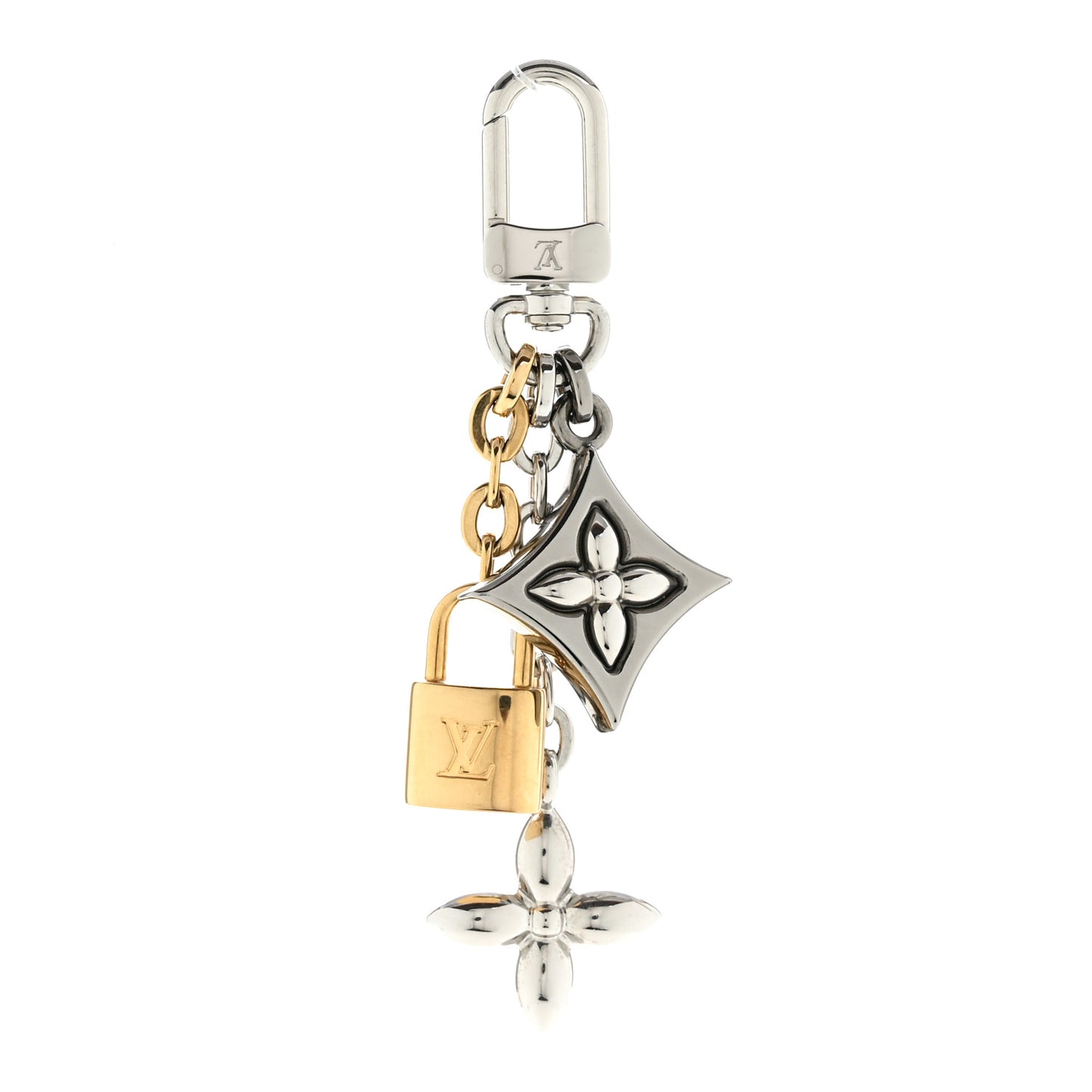 Metal Blossom Lock Bag Charm