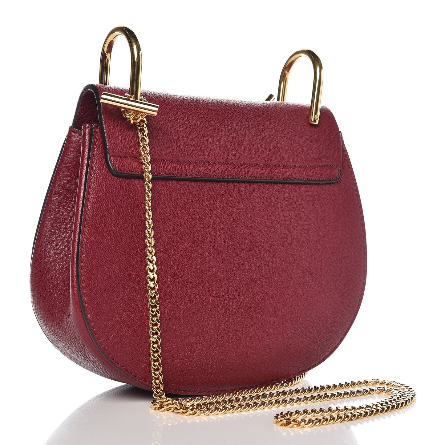 Grained Lambskin Mini Drew Shoulder Bag Wine Purple