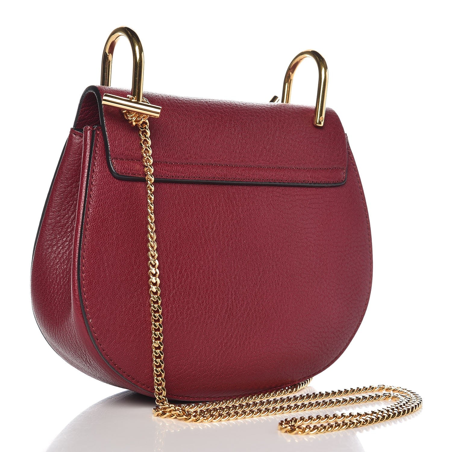 Chloe Grained Lambskin Mini Drew Shoulder Bag Wine Purple 3 of 6