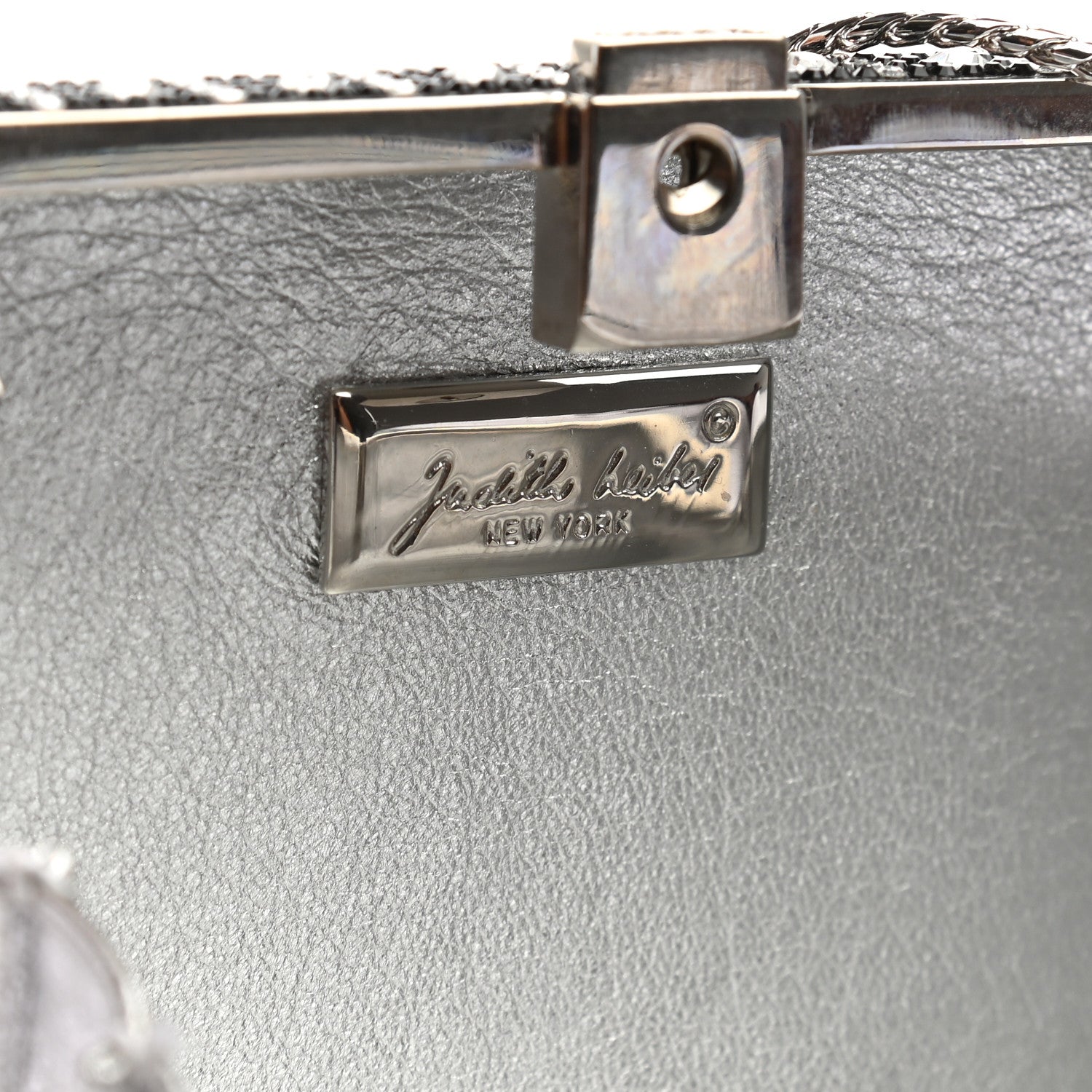 Judith Leiber Crystal Minaudiere Clutch Black Silver 5 of 10