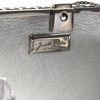 Judith Leiber Crystal Minaudiere Clutch Black Silver 5 of 10