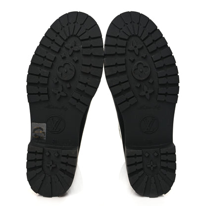 Louis Vuitton Rubber Embossed Monogram Drops Flat Half Boots 39 Black 6 of 8