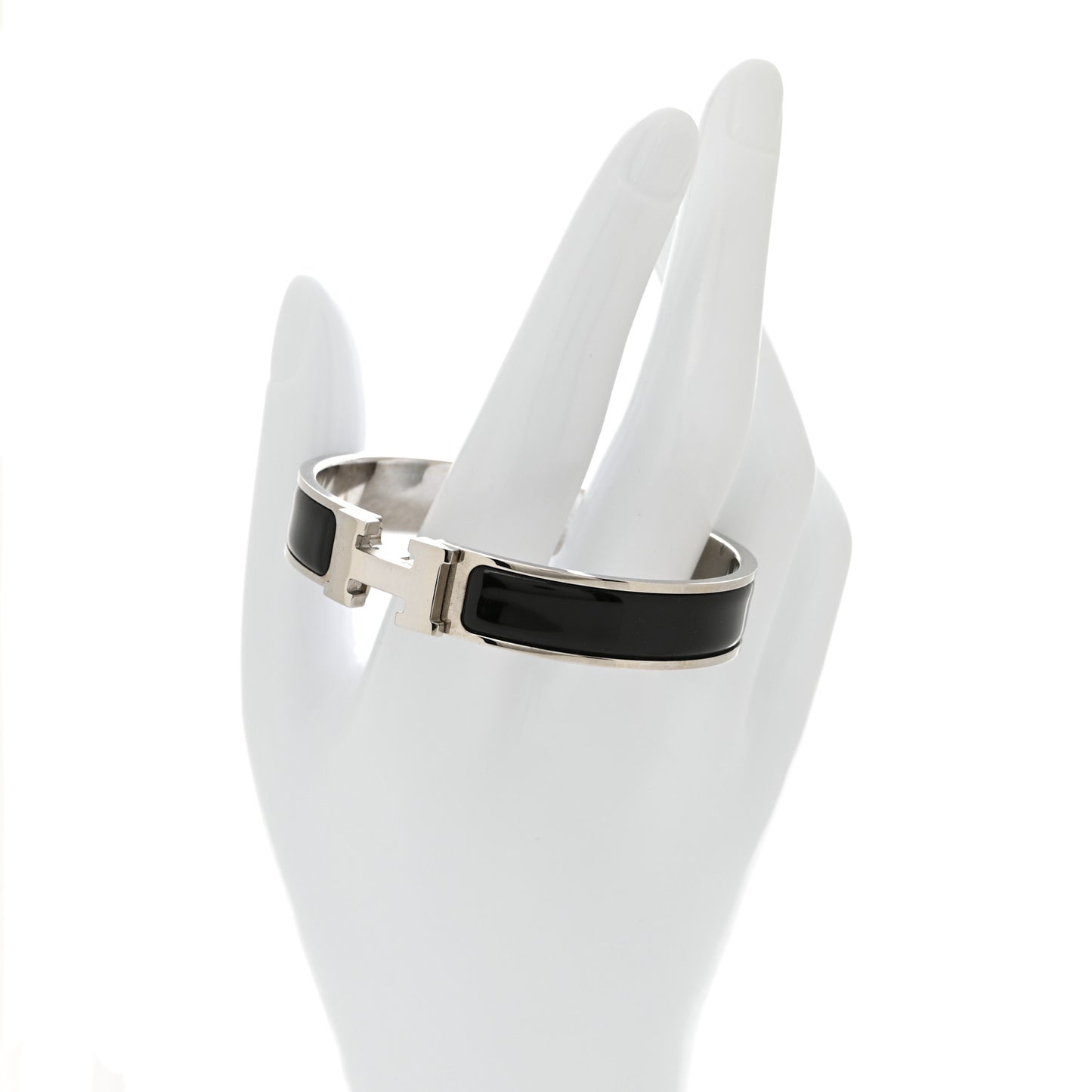 Enamel Narrow Clic Clac H Bracelet GM Black