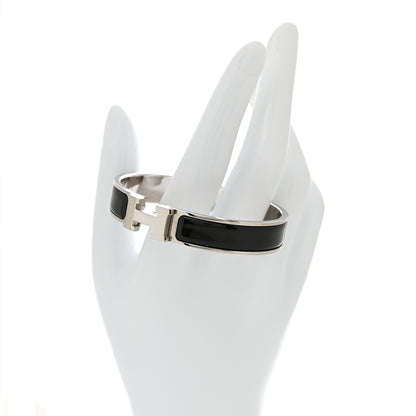 Hermes Enamel Narrow Clic Clac H Bracelet GM Black 2 of 4
