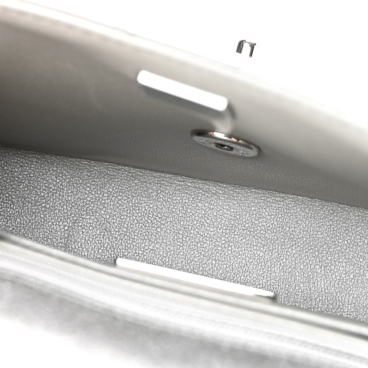 Chanel Mirror Calfskin Small Top Handle Clutch With Chain Silver 5 of 11