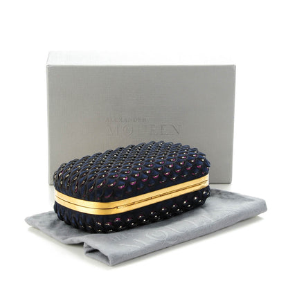 Alexander McQueen Suede Fish Scale Skull Box Clutch 4 of 9