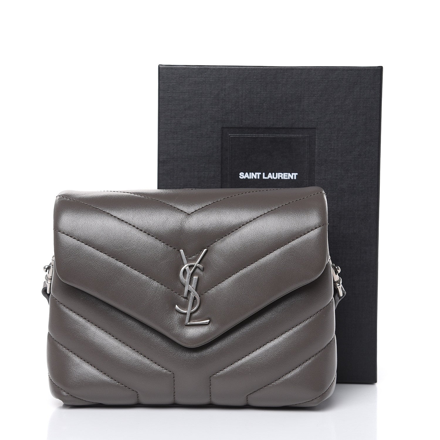 Saint Laurent Calfskin Y Quilted Monogram Toy Loulou Crossbody Bag Earth 10 of 10