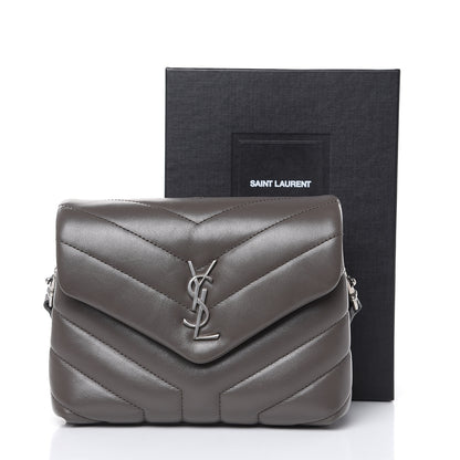 Saint Laurent Calfskin Y Quilted Monogram Toy Loulou Crossbody Bag Earth 10 of 10