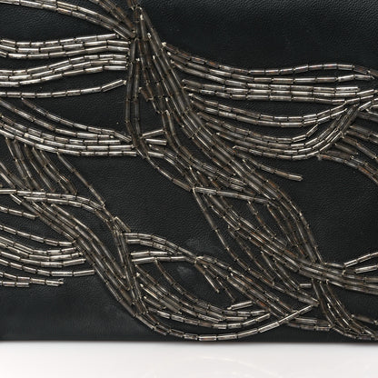 Alexander McQueen Calfskin Embellished Knuckle Flat Clutch Clutch Black 10 of 12